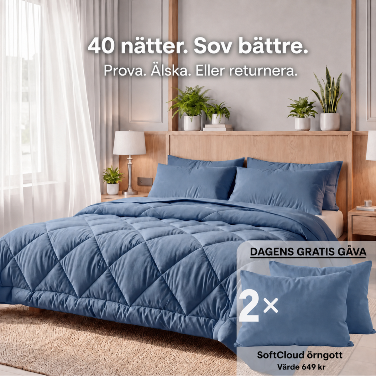 EasySleep® Duvet – Det 2-i-1 snabbtorkande täcket som gör lakan överflödiga.