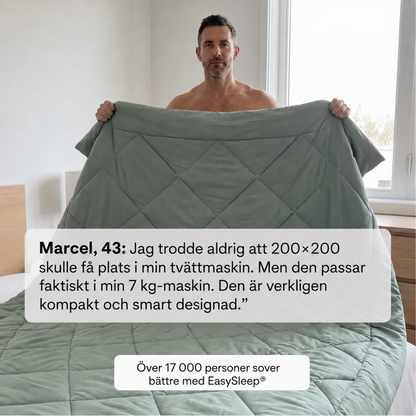 EasySleep® Duvet – Det 2-i-1 snabbtorkande täcket som gör lakan överflödiga.